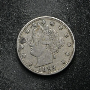 1892 Liberty Head V Nickel Coin is Plugged old Hole VF Details (cn13234) - Picture 1 of 2