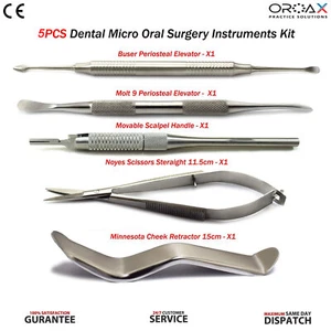 Dental Micro Oral Surgery Kit Periosteal Elevator Cheek Retractor Micro-Scissors - Picture 1 of 7