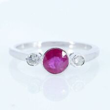Wedding Gift For Her 925 Silver Natural Ruby Gemstone Statement Ring Size 6.5