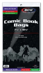 BCW Silver Comic Bags Thick Resealable & Boards (05 BAGS & 05 BOARDS COMBO) - Bild 1 von 3