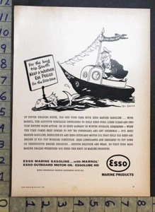 DR SEUSS GEISEL 1958 ESSOMARINE LANCHA CAPITÁN TAYLOR ANUNCIO DE DIBUJOS ANIMADOS FC3921* - Imagen 1 de 1