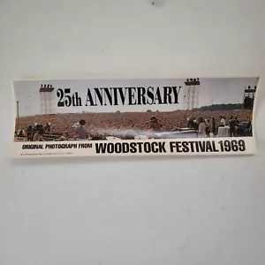 Pegatina rara fotografía original del 25 aniversario del Festival de Woodstock 1969 - Imagen 1 de 4