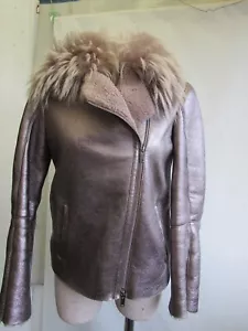 Steven-K Damen Lederjacke, Lammfell, Rosa-Silber, w.Neu, Gr. 36 - Bild 1 von 14