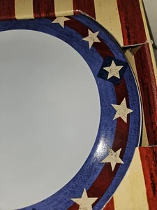 4 pc. "Spirit of the Flag" Patriotic Dinner Plates Brandon House 4th of July NEW - Picture 1 of 5
