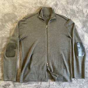Suéter John Varvatos Luxe Para Hombres Acrílico Mezcla Lana Merino Cremallera Completa Talla Grande - Imagen 1 de 10