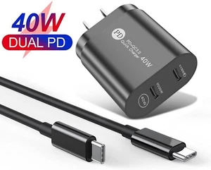 Dual PD 40W Fast Wall Charger Power Adapter For Google Pixel 9 Pro XL/8/7A/6A - Picture 1 of 12