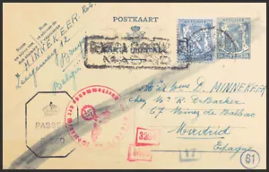 Bélgica. SOBRE Yvert 426. 1945. 50 cts azul sobre Tarjeta Entero Postal de BRUS - Imagen 1 de 1