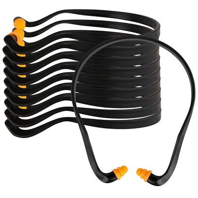 10 Pairs Banded Earplugs Silicone Reusable Ear Plugs Shooting Hearing Protection