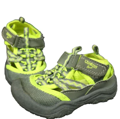 OshKosh Everplay Closed Bumper Toe Sandals Water Shoes Lime and Gray Toddler 5 - Image 1 of 4