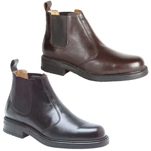 Herren Leder Chelsea Stiefel Roamers M049 Doppelzwickel Freizeit Slipper Stiefel UK6-12 - Bild 1 von 20