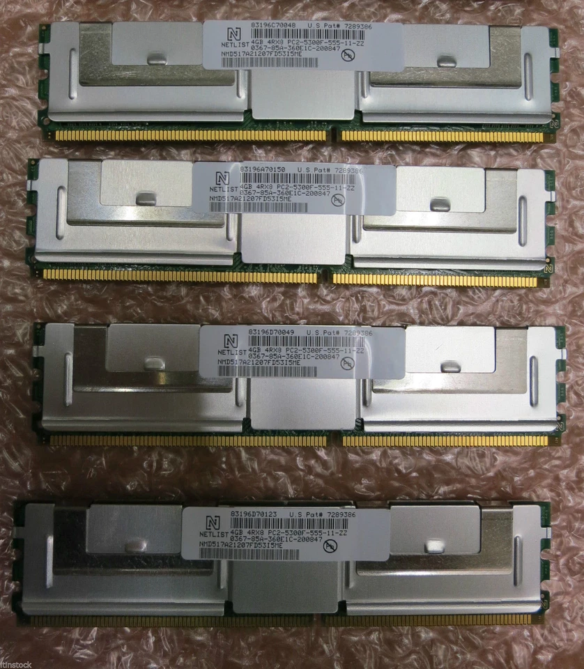 Original Dell 16Gb ( 4 x 4Gb dimms ) Ram Memory Poweredge 1950 2950 2900 6950 - Image 1 of 1