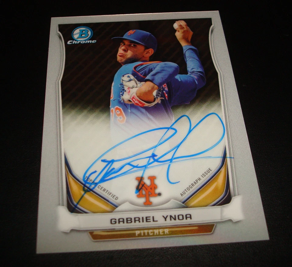 Gabriel Ynoa Mets Signed 2014 Bowman Chrome #BCAP-GY Certified Autograph A14 - Image 1 of 2
