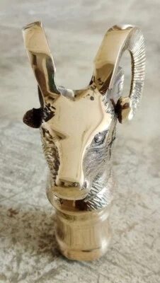 brass Antique Victorian Solid Brass head Handle Only Walking Cane Stick Handmade - Image 1 of 2