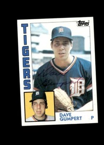 Dave Gumpert Tigers 1984 Topps authentic autographed card