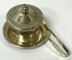 Vintage Black Starr Gorham Sterling Silver 43.3 Grams 4pc Sugar Bowl Tongs Set - Picture 1 of 19