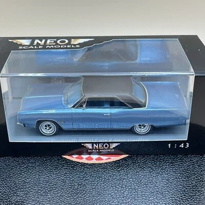 NEO 1/43 Plymouth Sport Fury 2 puertas techo rígido azul claro 1968 resina modelo 44701 - Imagen 1 de 14
