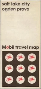 1966 MOBIL OIL Road Map SALT LAKE CITY OGDEN PROVO Utah - Picture 1 of 1