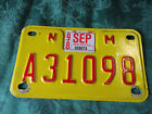 1998 New Mexico Motorcycle License Plate A31098, 3/10/98
