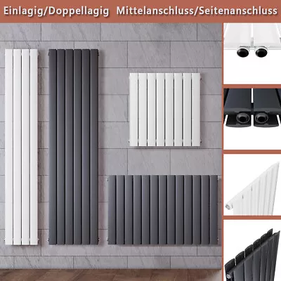 Design Flach Heizkörper Paneelheizkörper Heizwand Badheizkörper Mittelanschluss - Bild 1 von 4