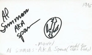 Al Simmons alias Spawn Comicbuch handsigniert signiert Karteikarte JSA COA - Bild 1 von 2