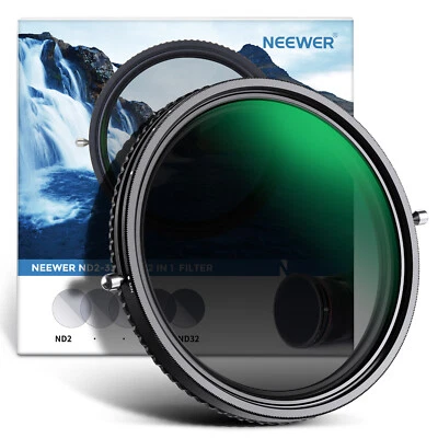NEEWER 2 in 1 67mm HD Variable ND Filter ND2–ND32 Filter and CPL Filter - Image 1 of 4