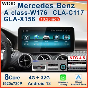 10.25" CarPlay Android 13 Car Stereo For Mercedes-Benz A/GLA-Class W176 NTG4.5 - Picture 1 of 11