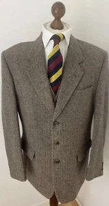 Mens Pierre Cardin Tweed Brown Wool Blazer Jacket Herringbone 42”-44”vintage - Picture 1 of 15