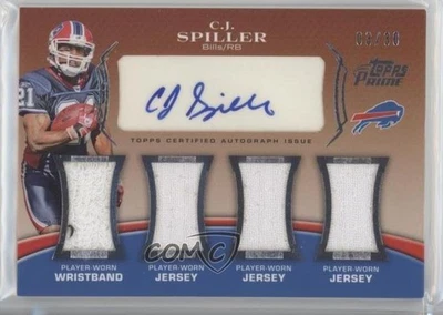2010 Topps Prime Level 4 Auto Relic /30 CJ Spiller #PL4-CS Rookie Auto RC - Image 1 of 2