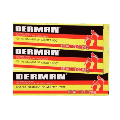 Crema antimicótica Derman Zinc Undecilenate 1,76 oz (paquete de 3) - Pie de atleta T Foto 1 de 4