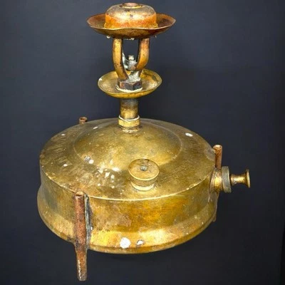 Ancien réchaud laiton Socony Vacuum n°2 USA pétrole Portugal vintage - Photo 1/4