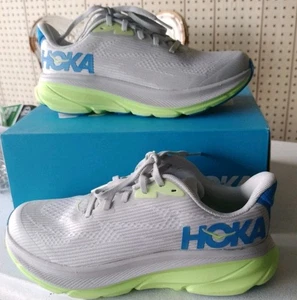HOKA ONE ONE CLIFTON 9 taglia 4,5 anni o donna 6 grigio corsa passeggio nuovo con scatola - Foto 1 di 8