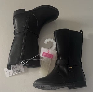 Botas de montar negras niñas 7 niños pequeños cremallera - Imagen 1 de 5