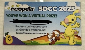 SDCC 2025 Exclusive Neopets Digital Code You've Won a Virtual Prize Card - Picture 1 of 1