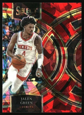 2023-24 Panini Select - Premier Level Jalen Green #159 Red Cracked Ice Prizm - Image 1 of 2