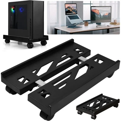 PC Ständer mit Rollen Computer Tower Rollwagen Einstellbare CPU Halterung Wagen - Bild 1 von 4
