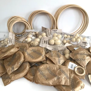 Large Macrame Bundle - Wooden Hoops Beads Rings by Habico & Hoooked Crafts Decor - Picture 1 of 19