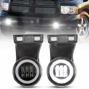For Dodge RAM LED Halo Ring DRL White Fog Driving Light 1994-2002 1500 2500 3500 - Picture 1 of 8