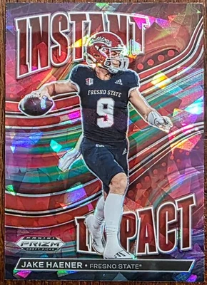 2023 PANINI PRIZM DRAFT PICKS JAKE HAENER INSTANT IMPACT RED ICE PARALLEL #II-7 - Image 1 of 2