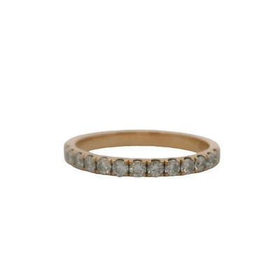 Solid 18kt Yellow Gold Half-Eternity 0.39ctw Diamond Stackable Band Ring Size 6 - Image 1 of 4