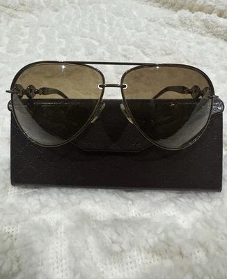 Authentic Gucci 4225/S Marina Chain Chocolate/Brown Gradient Aviator Sunglasses - Image 1 of 4