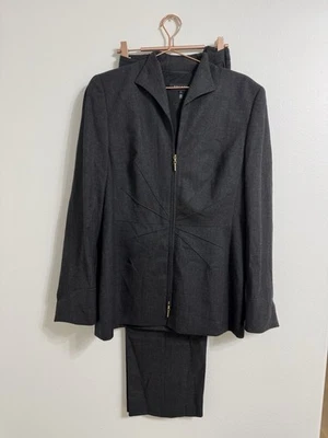 Pantalones Escada Traje Blazer Mujer Gris Blazer/Chaqueta Cremallera Completa Talla 42 Foto 1 de 4