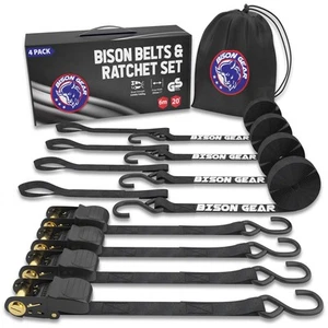 Ratchet Tie Down Straps 20ft 4 Pack by ® UV Resistant 2200lb Heavy Duty Cargo... - Picture 1 of 5