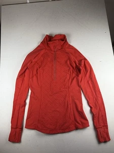 Lululemon Quilted Toasty Tech Pullover Zip up Sweater shirt Red Coral Size 8 - Picture 1 of 7