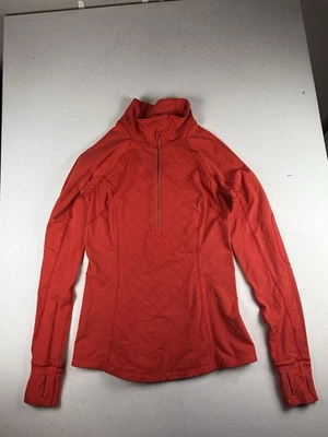 Lululemon Quilted Toasty Tech Pullover Zip up Sweater shirt Red Coral Size 8 - Image 1 of 4