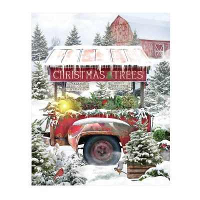 NUEVO ELC Designs Group Árboles de Navidad Nevados Vacaciones, Carro Remolque Lona Iluminada Foto 1 de 2