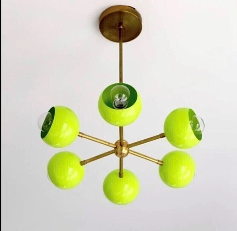 Mid Century Pinwheel Sputnik Chandelier Light 6 Arms Ceiling Décor Light Fixture Cover