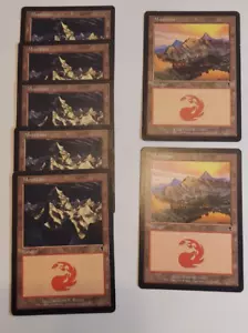 7x MOUNTAIN Basic land (mixed art) - LP/MP - Odyssey - SPARROW MAGIC mtg - Picture 1 of 1