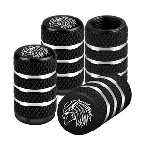 Predator Tire Valve Stem Caps Universal Fit Car Truck SUV Aluminum 4pc Set Black - Picture 1 of 6