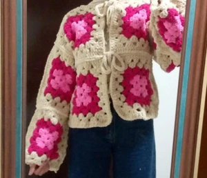 Handmade thick crochet jacket – granny squares, soft, cozy, and stylish - Picture 1 of 17