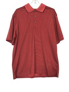 Champions Tour Red Striped Short Sleeve Polo Shirt Mens Size L Casual Golf Top